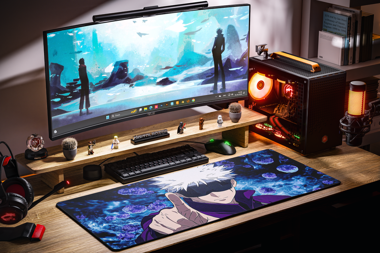 Коврик для мыши DigitalRazor Satoru Gojo blue 90x40см, фото №4