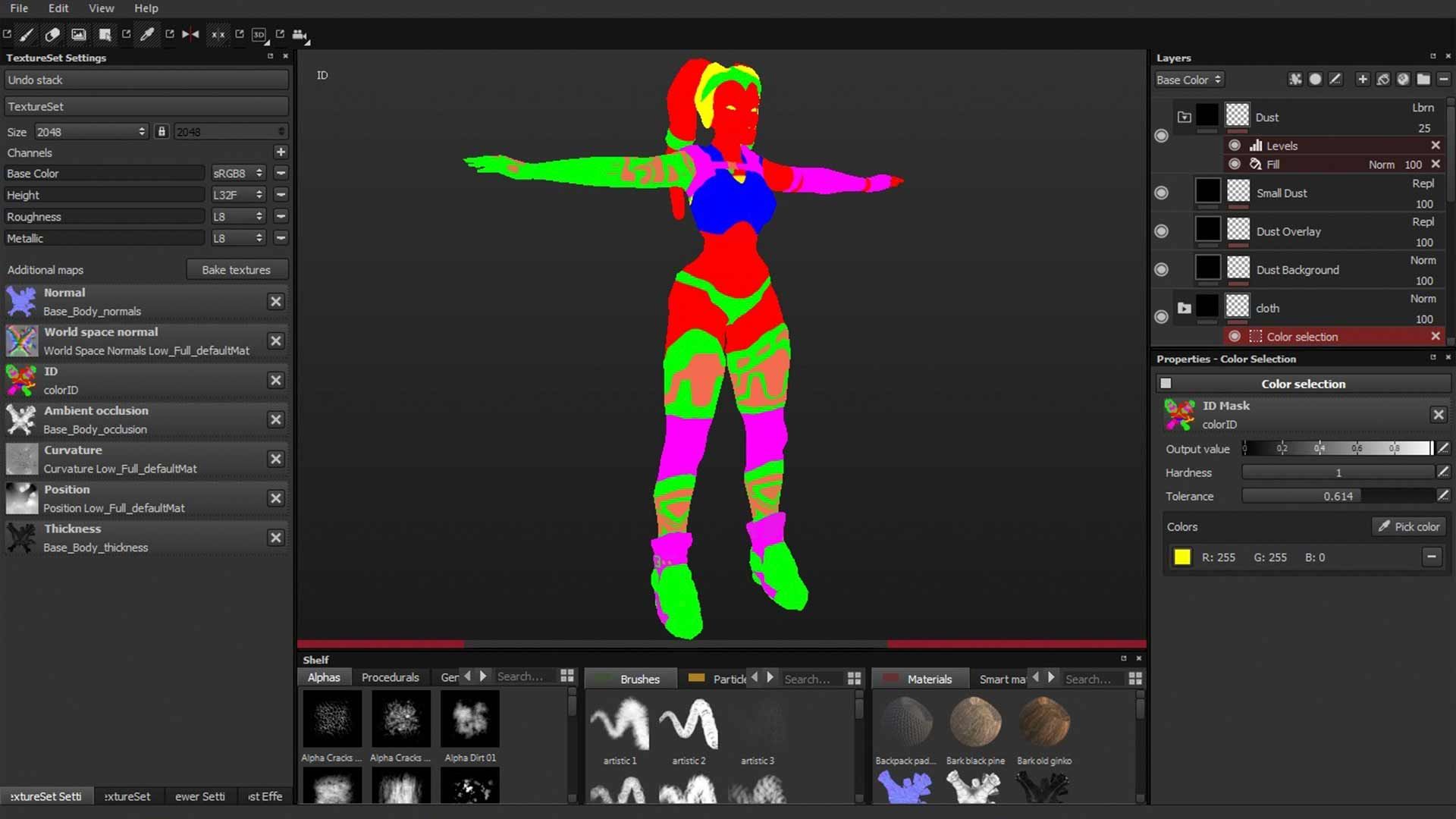 Модель, разделённая на сектора с помощью ID Maps