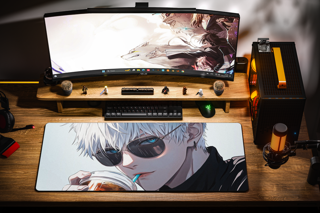 Коврик для мыши DigitalRazor Satoru Gojo white 90x40см, фото №2