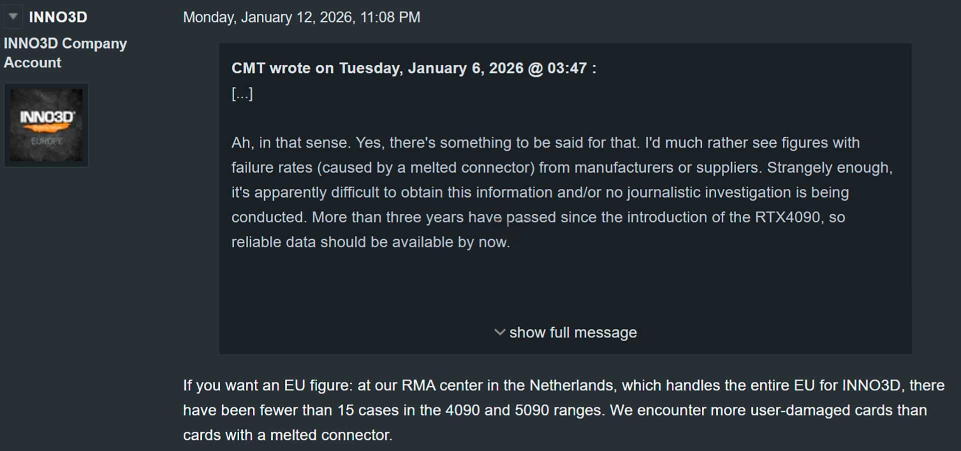 Проблема выгорания 12VHPWR преувеличена