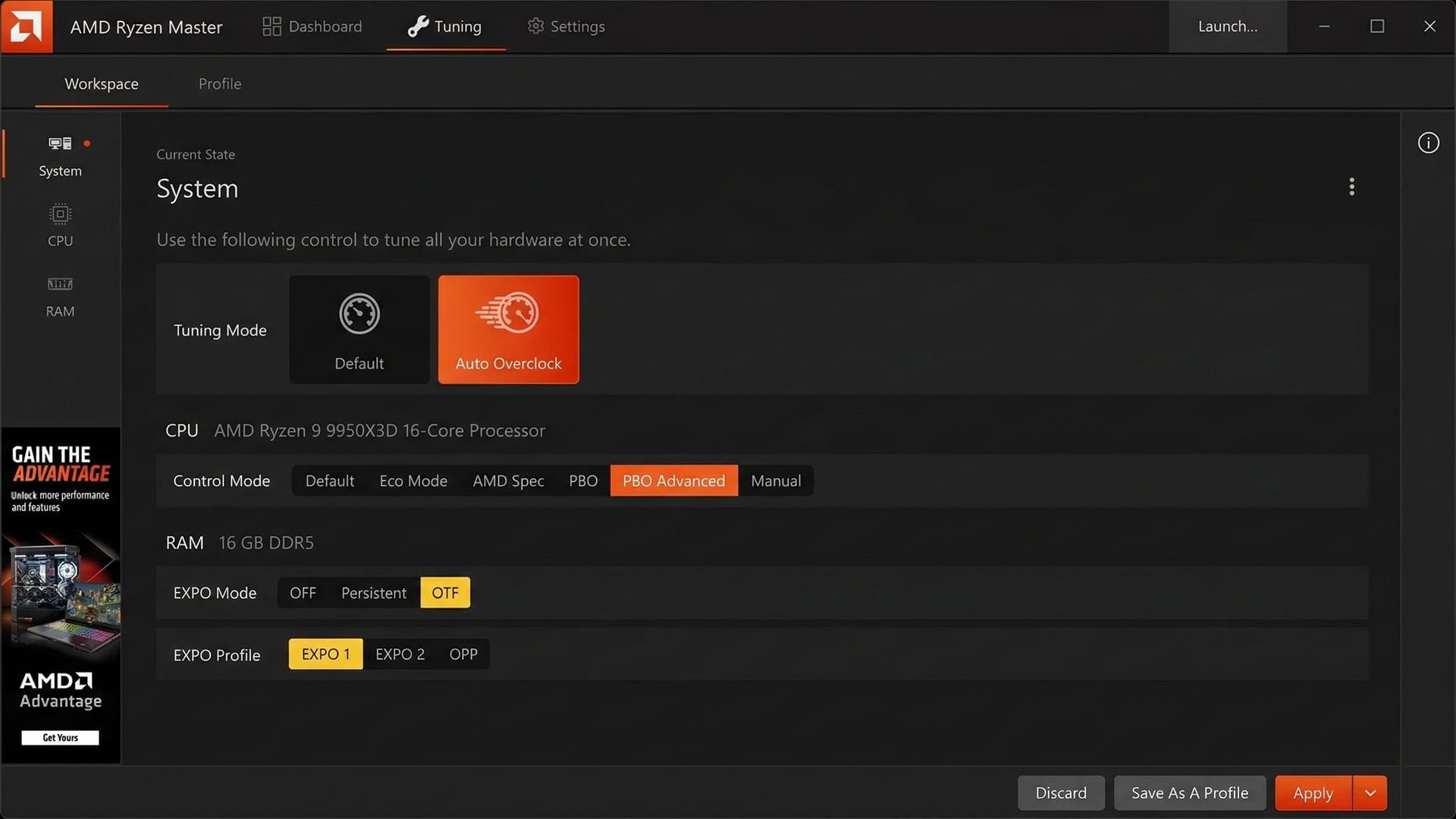 AMD Ryzen Master 3.0.1