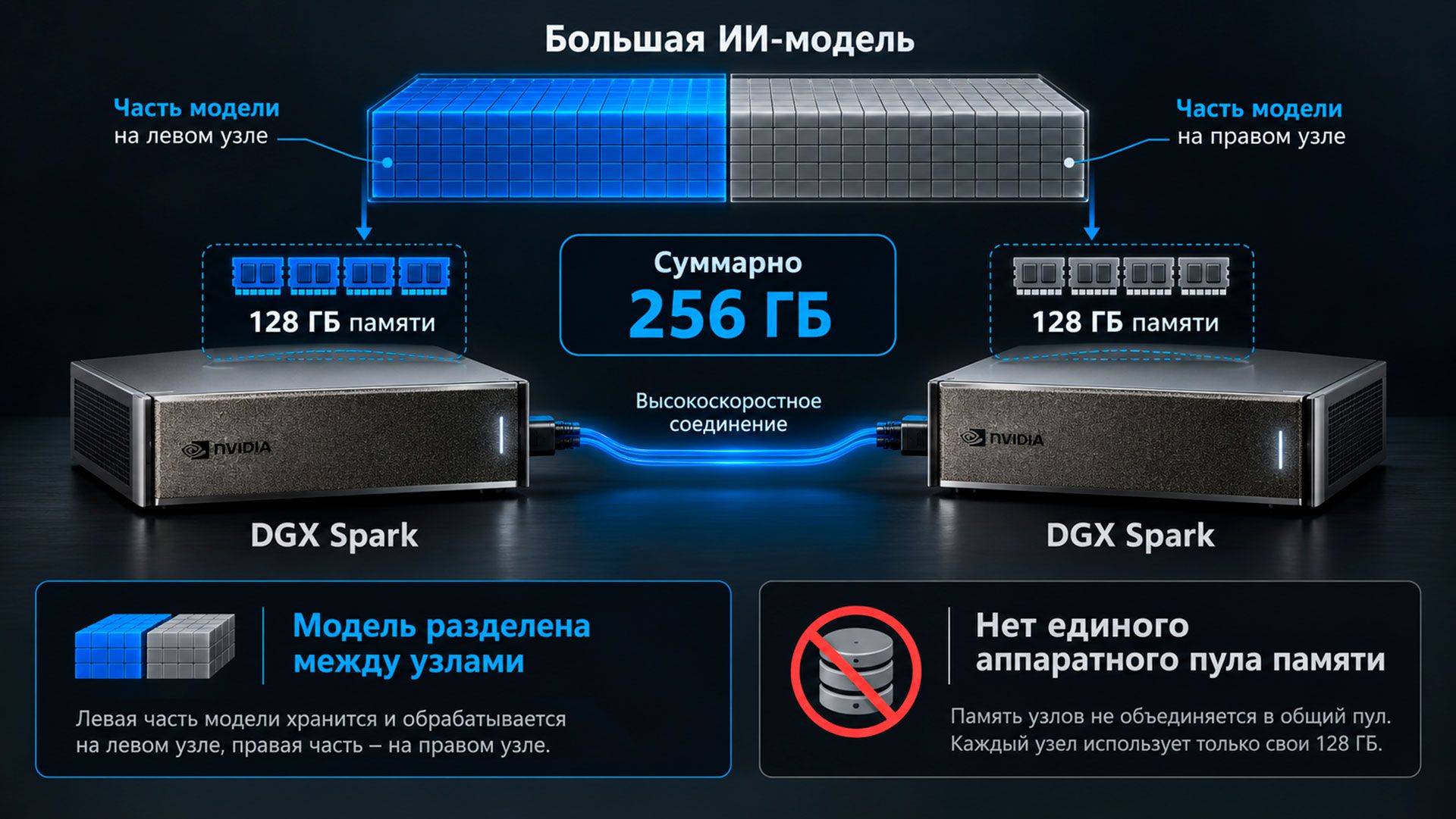 два DGX Spark по 128 ГБ памяти