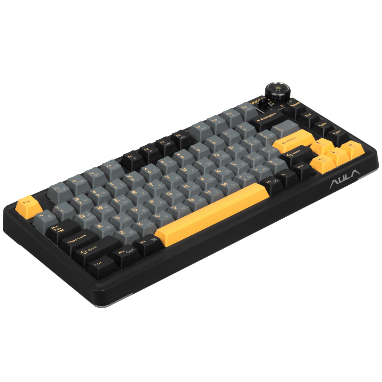Клавиатура DigitalRazor AULA AU75 Black Yellow, фото №2