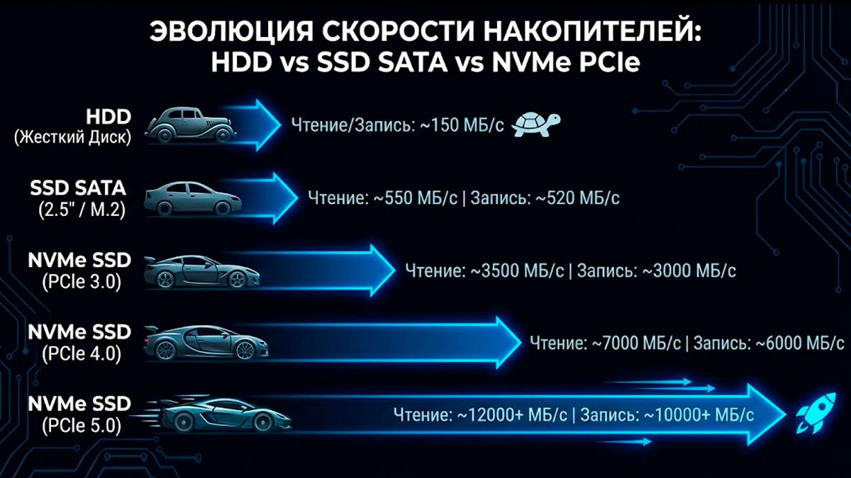 Сравнение разных типов SSD