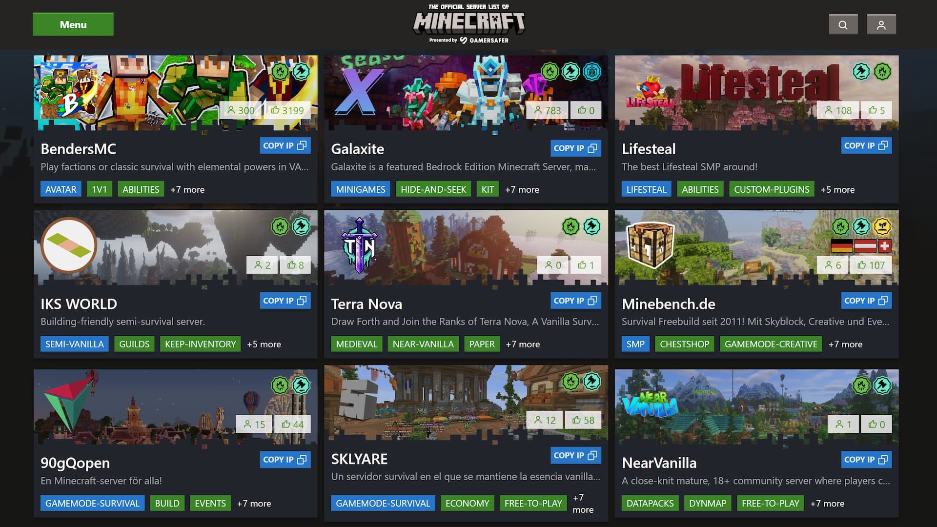 Серверы Minecraft