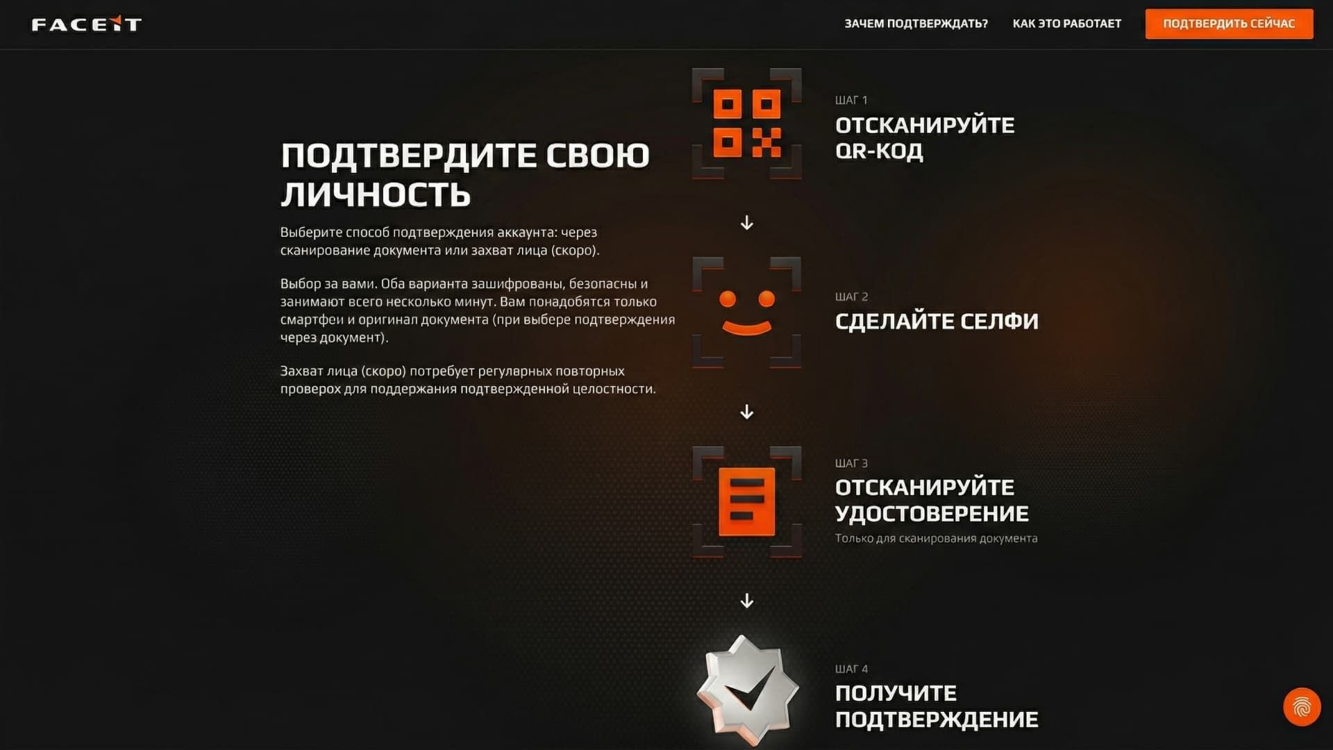 FACEIT верификация