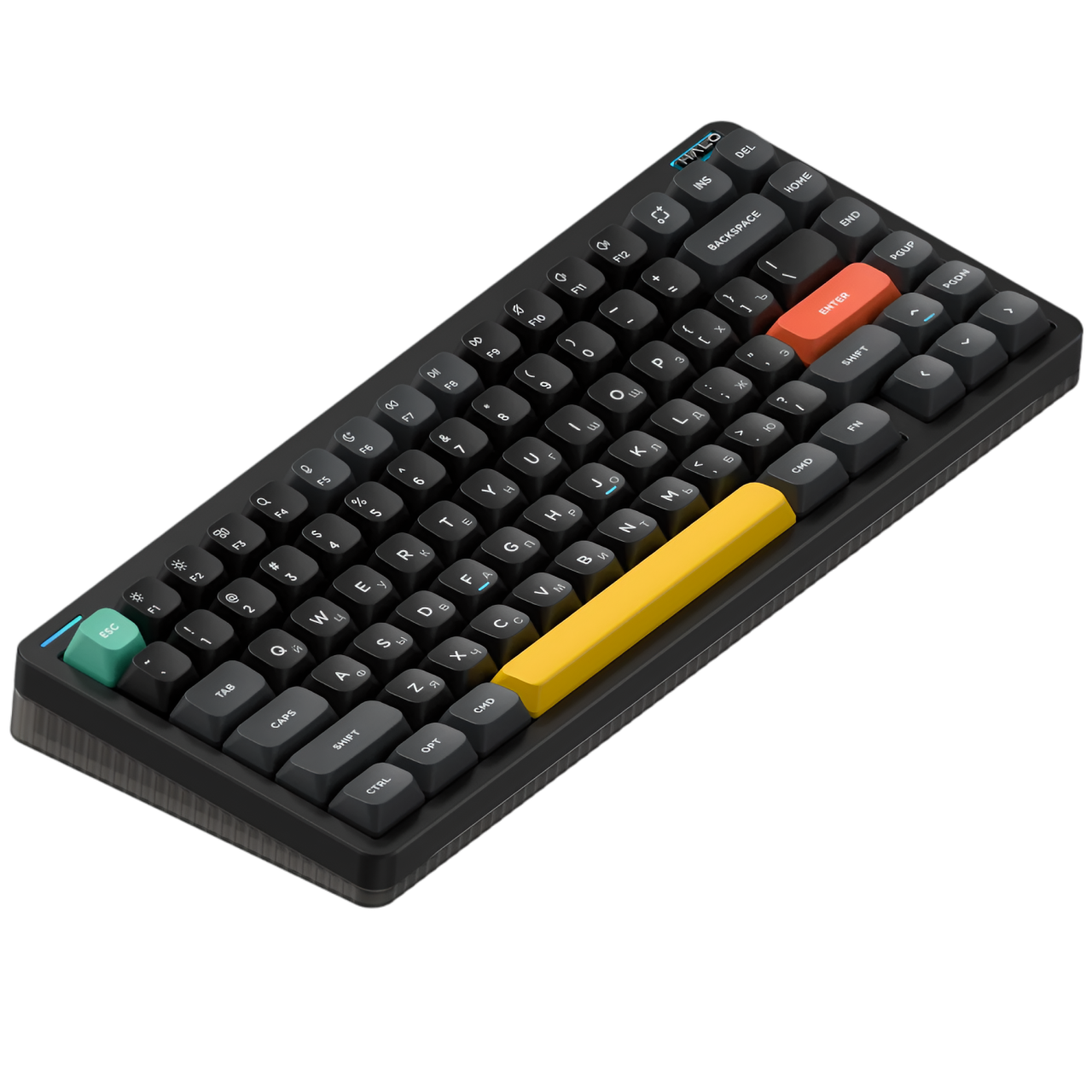 Клавиатура DigitalRazor Nuphy Halo75v2 Obsidian Black Lemon RU, фото №1