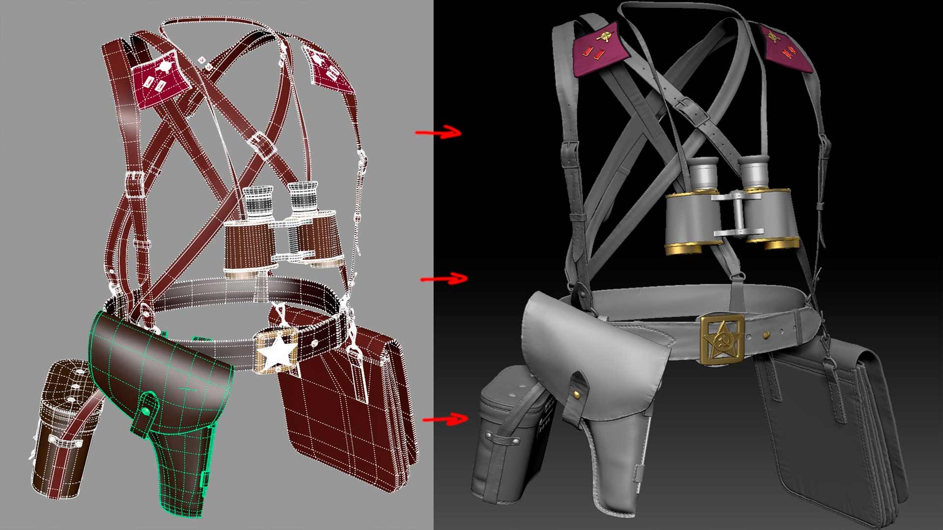 Слева — «каркас» из Maya. Справа — финализация в ZBrush