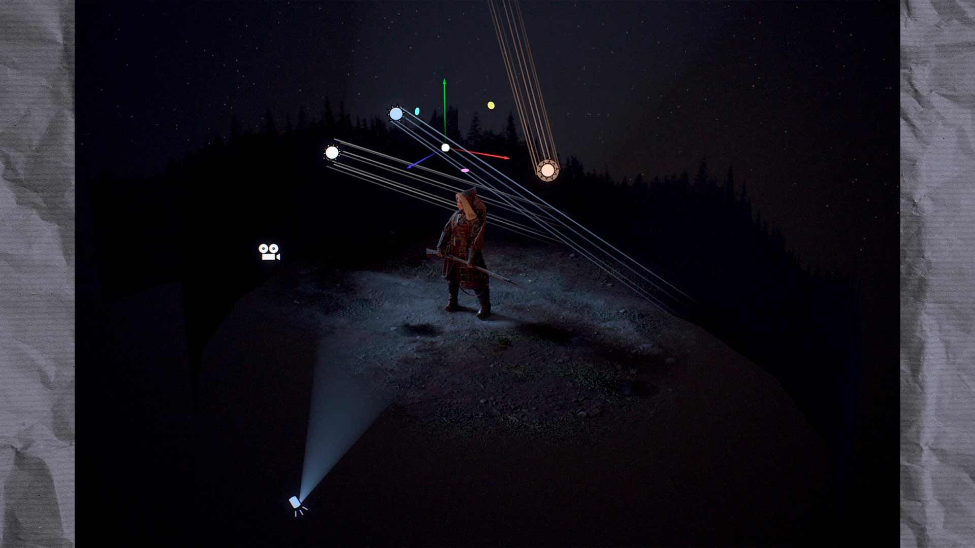 За кадром сцены для рендеринга